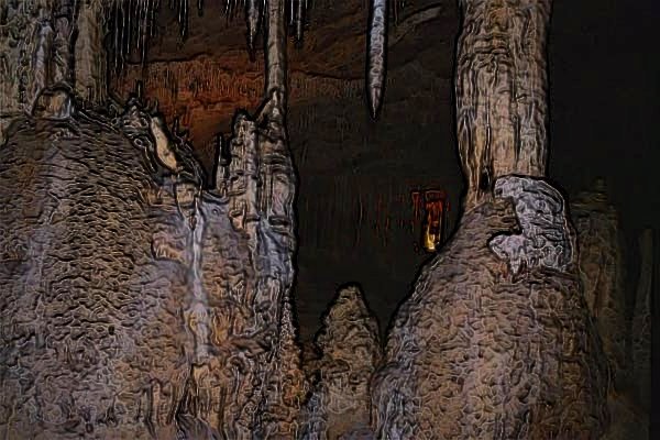 Lehman Cave is very large and is as much fun
to visit as Carlsban Caverns in New Mexico .