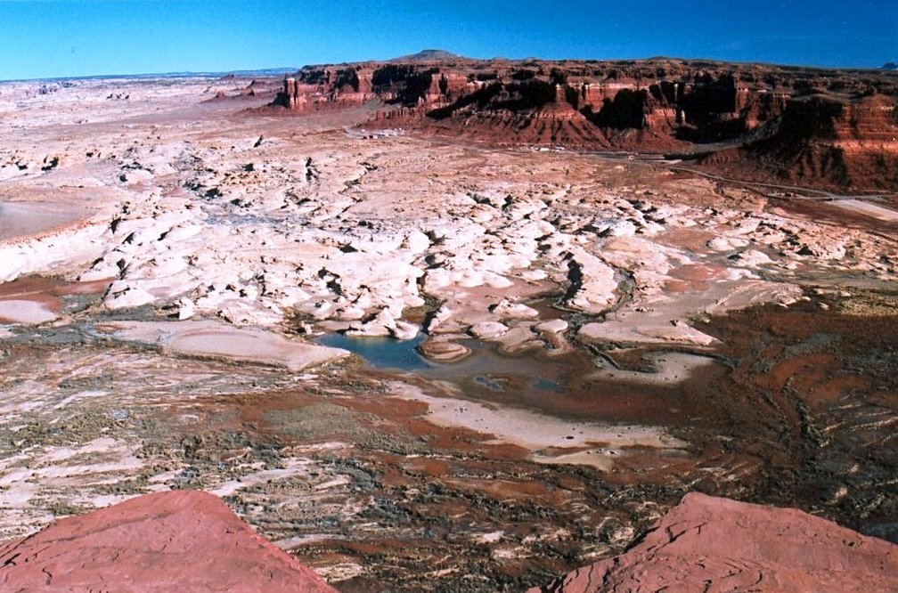 a boat launch (near upper right corner 
 of image) is no longer in use.